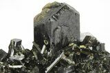 Lustrous, Epidote Crystal Cluster on Actinolite - Pakistan #213438-2